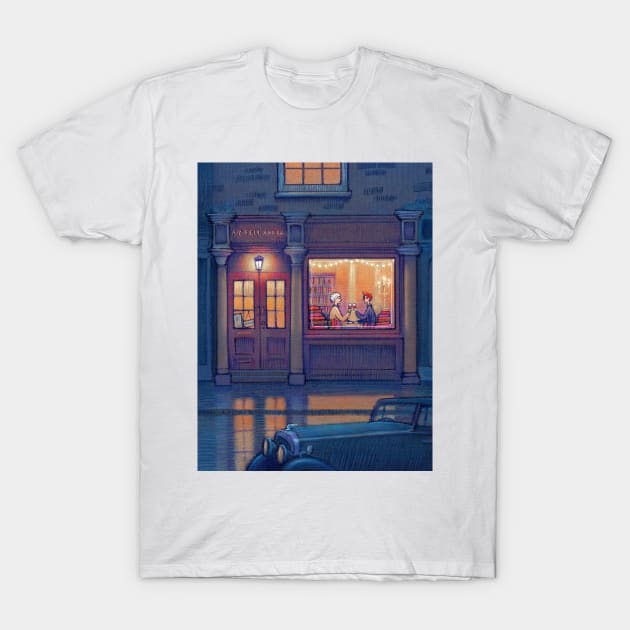 Bookshop evening T-Shirt by illustore